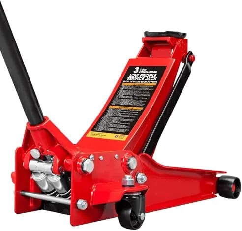 big red 3 ton low profile hydraulic floor jack dual pump 6600lbs heavy duty steel 3125 20 lift for carstruckssuvs woverload protection 1 yr warranty