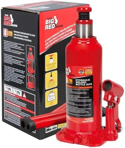 big red 8 ton 16000 lbs capacity hydraulic welded bottle jack tam90803b