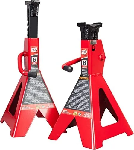 big red at46002r torin steel jack stands 6 ton 12000 lb capacity red 1 pair