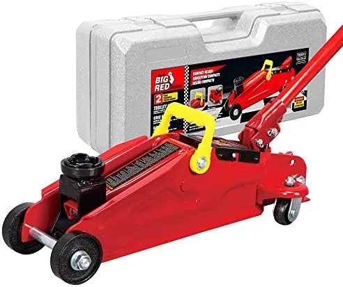 big red tam82012 torin hydraulic trolley servicefloor jack with blow mold carrying storage case 2 ton 4000 lb capacity red